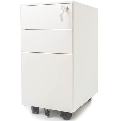 3 Drawer Locking Pedestal Filing Cabinet In White Pemberly Row