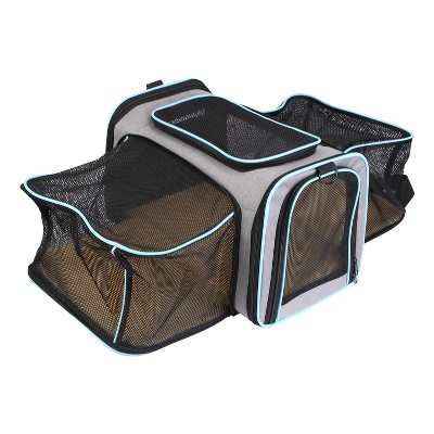 iMountek "Expandable Pet Carrier Bag – Airline Approved, Collapsible Soft Carrier for Cats & Dogs with Fleece Pad" Black
