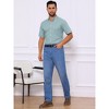 INSPIRE CHIC Men's Point Collar Short Sleeve Button Down Checked Plaid Dress Shirt - 2 of 4