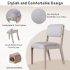 Set of 2 Dining Chairs, Modern Farmhouse Accent Chairs with Rubber Wood Legs, Linen Kitchen Chairs Side Chairs - ModernLuxe - 3 of 4