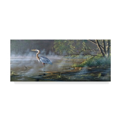 Quiet Cove Great Blue Heron Scenic Canvas Wall Art