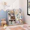 KWPZQEB Kids Bookshelf and Toy Storage - 4 Tier Kids Book Shelf for Kids Rooms, Toddler Bookshelf Baby Bookcase for Nursery, Gray - 3 of 4