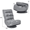 Costway Gaming Chair Fabric 6-Position Folding Lazy Sofa 360 Degree Swivel Grey - 2 of 4