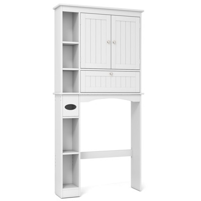Costway Over the Toilet Storage Cabinet Bathroom Storage Organizer with Toilet Paper Holder