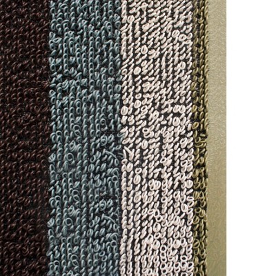 Green and Blue Striped Tufted Outdoor Door Mat 29" x 18"