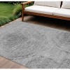 Gray Silver And Charcoal Abstract Washable Indoor Outdoor Area Rug - 2 of 4