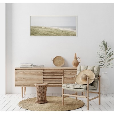 Peaceful Coastal Landscape Canvas Print with White Frame