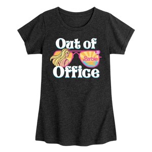 Girls' - Barbie - Out of Office Fitted Short Sleeve Graphic T-Shirt - 1 of 4