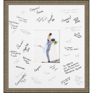 Parisian Signature Mat Picture Frame – Guest Book Alternative for Weddings, Graduations, or Retirement – Autograph Photo Mat for Signature Board - 1 of 4