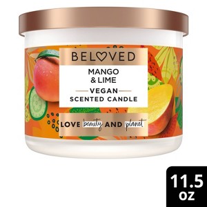 Beloved Mango & Lime 2-Wick Vegan Candle - 11.5oz - 1 of 4