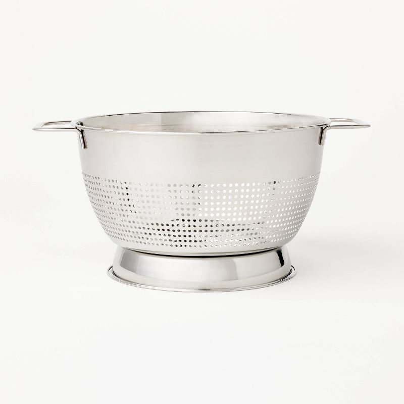 3qt Stainless Steel Colander Silver - Figmint&#8482;, 1 of 5
