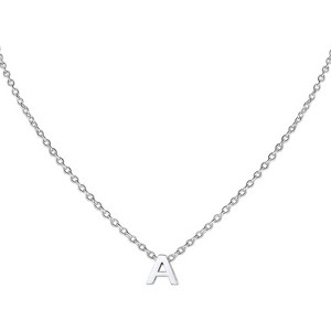 Small Initial Necklace for Women, Stainless Steel Tiny Letter Personalized Pendant - 1 of 4