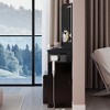 Gulches 41" Large Size Left Bedside Cabinet Vanity Table+ Stool Dresser Set, Extra Large Touch Control LED Mirror, 3-color Switch, EPA, GCC, UL - 3 of 4