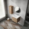 Vynxaria 24 in. Single Wall-Hung Imitation Oak Plywood Bath Vanity with White Resin Sink Surface KD-PACKING Ready to Assemble - 3 of 4