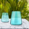 Artland Soho Optic 16 Piece Glassware Set, Durable Glasses for Every Occasion, Champagne, DOF, Goblet, Highball Glasses, Service for 4 - Turquoise - 4 of 4