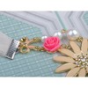 Alilang Gold Tone Multicolor Enamel Floral Statement Necklace with Pearl and Crystal Accents - 3 of 4