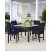 Aoodor Outdoor Tufted Back Cushions Patio Replacement Chair Cushion with Ties, Water and Fade Resistant for All Weather, Set of 2 - 3 of 4