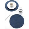 Aoibox Round Braided Placemats Set of 4, Washable Heat Resistant Cotton Polyester Circle Mats for Kitchen Dining Table - Navy Blue - 4 of 4