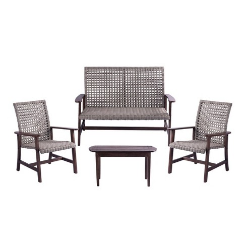 Jiallo Vineyard Collection Conversation set Armchair, Loveseat and Coffee Table - image 1 of 4