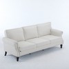 83" Faux Leather 3-Seater Sofa with Nailhead Trim & Rolled Arms - 2 of 4