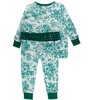 RuffleButts SoftSnooze Toddler Girls Holiday Ruffle Long Sleeve Pajama Set - 2 of 2
