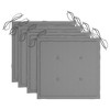 vidaXL Patio Dining Chairs - Solid Acacia Wood Outdoor Furniture Set with Grey Cushions - Weather-Resistant, Easy to Clean - 4 of 4