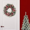Haute Décor 24" Pre-lit Frosted Ithica Pine Christmas Artificial Wreath - 4 of 4