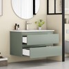 KWPZQEB 32" Modern Wall-Mounted Bathroom Vanity with Sink Combo, Floating Vanity with Double Drawers & Unique Handle-Free Design for Small Space - 4 of 4