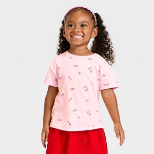 Toddler Girls' Valentine's Relaxed T-Shirt - Cat & Jack™ Light Pink - 1 of 3