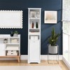 64" Tall Bathroom Storage Cabinet, Freestanding Floor Cabinet with Adjustable Shelves, Narrow Storage Cabinet for Living Room Bathroom Kitchen - 2 of 4