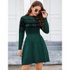 Womens Sweater Dress Long Sleeve Crewneck High Waist A-Line Cute Knitted Mini Sweater Dress - 4 of 4