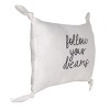 NoJo Follow Your Dreams White Embroidered Tied Corners Decorative Pillow - 2 of 3