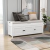 CENGHU Storage Ottoman Bench with 3 Shutter-shaped Doors, Entryway Bench with Removable Cushion and Hidden Storage Space - 2 of 4