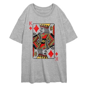 Junior's Lost Gods Queen of Diamonds Distressed T-Shirt - 1 of 2