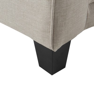 Copenhagen Light Gray 78" Microfiber Sofa with Rounded Arms and Removable Cushions