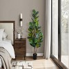 GlasFlength Artificial Plants Artificial Rubber Tree Artificial Fiddle Tree Faux Plants for Indoor Home Decoration, Green, 25"*17"*49" - 2 of 4