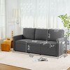 SKRAN Retractable 3 Seater Sofa, Easy To Assemble, Suitable For Living Rooms, Apartments And Flexible Sofas For Small Spaces,  Dark Gray Linen - 3 of 4