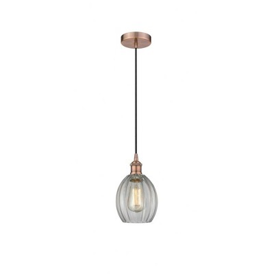 Eaton - 1 Light Cord Hung Mini Pendant In Industrial Style-10.75 Inches Tall and 5.5 Inches Wide