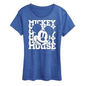 Women's - Disney - Mickey Mouse Stacked with Face Short Sleeve Graphic T-Shirt - 1 of 4