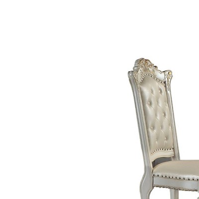 Vendome White and Gold Upholstered Wood Side Chair