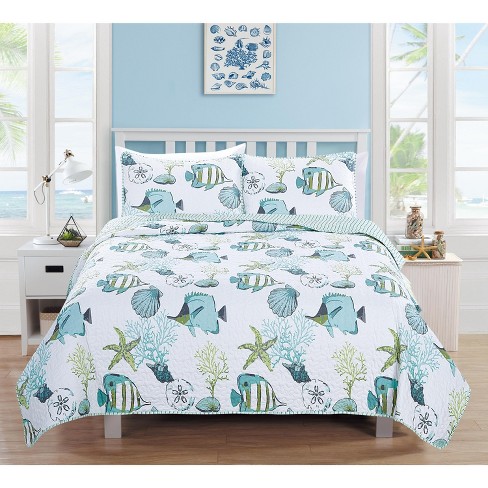 Home Fashion Designs Seaside Coastal Beach Theme Quilt Set Target