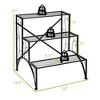 Costway Plant Rack 3-Tier Metal Plant Stand Garden Shelf Stair Style Decorative - 2 of 4