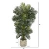 Nearly Natural 6.5-ft Golden Cane Artificial Palm Tree in White Planter - 2 of 3