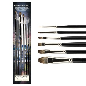 Creative Mark Hamburg Premiere Professional Oil Painting Brushes - Oil Paint Brush Sets- Handmade in Germany, Natural & Synthetic Hair Blend, Long - 1 of 4