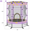 DSVIMOY 55 Inch Kids Trampoline with Safety Enclosure Net, 4.5FT Outdoor Indoor Trampoline for Kids, Purple, 55"*55"*63.4" - 3 of 4