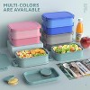 LunaLulinlk 72 oz Stackable Lunch Box, 3-Layer All-in-One Large Bento Box Leak-Proof Lunch Box with Utensils Sauce and Condiment Containers - 3 of 4