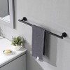 5-Pieces Matte Black Bathroom Hardware Set SUS304 Stainless Steel Round Wall Mounted - 23.62" Hand Towel Bar, Toilet Paper Holder, 3 Robe Towel Hooks - 3 of 4