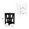 NicBex Nightstand with Storage Space Modern 3-Tier End Table with Stylish Cross-Design,Suitable for Bedroom,Living Room - 3 of 4