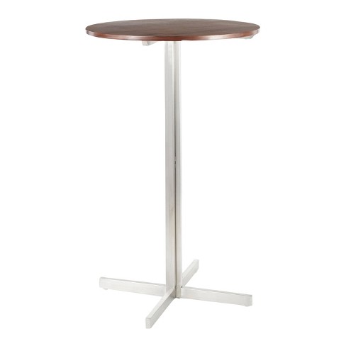 Fuji Contemporary Round Bar Table Silver Brown Lumisource Target