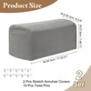 Unique Bargains Anti-Slip Stretch Couch Armrest Slipcovers 2 Pcs - 2 of 4